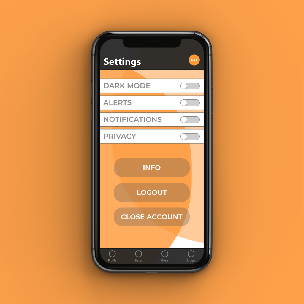 RISK Web Design App User Interface info page of the app design